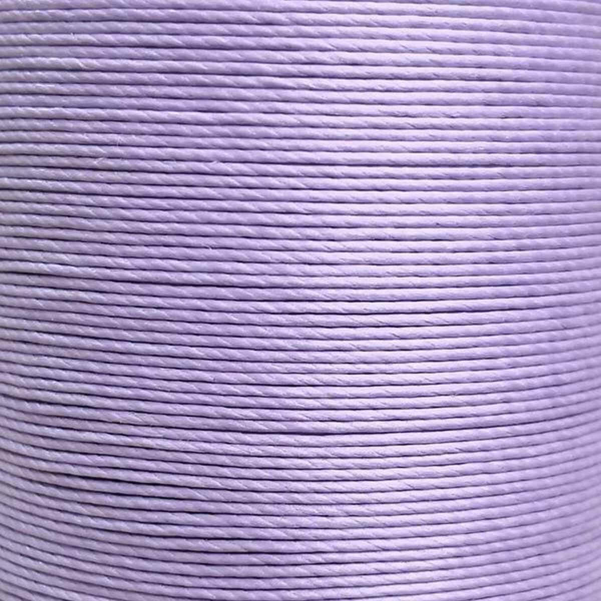 Fil de lin ciré MeiSi M60 mauve, cartonnette de 8m de mercerie, finition super fine, diamètre 0,65 mm.