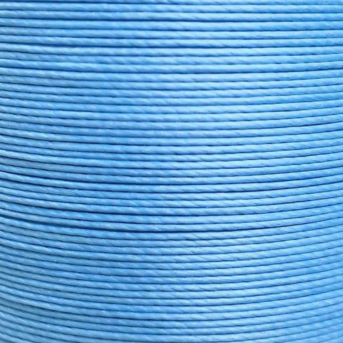 Fil de lin ciré MeiSi bleu dragée, 8m, super fin M40, 0,45 mm, pour mercerie, visible en bobine.
