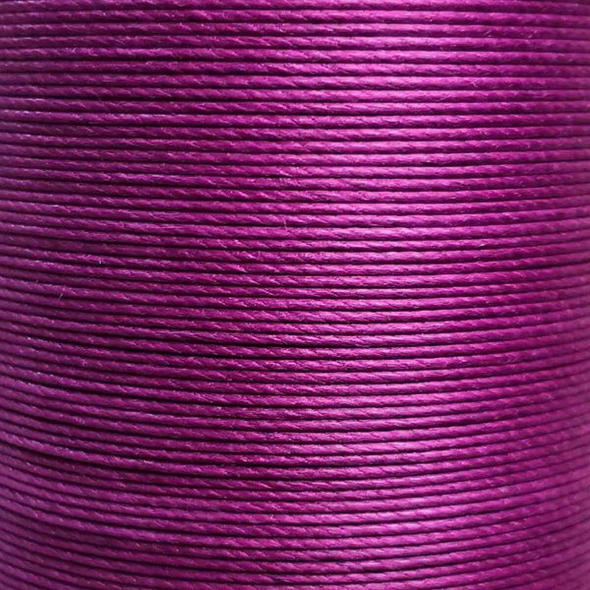 Bobine de 50m de fil de lin ciré MeiSi M60, 0,65 mm, couleur prune, mercerie fine pour couture et broderie.