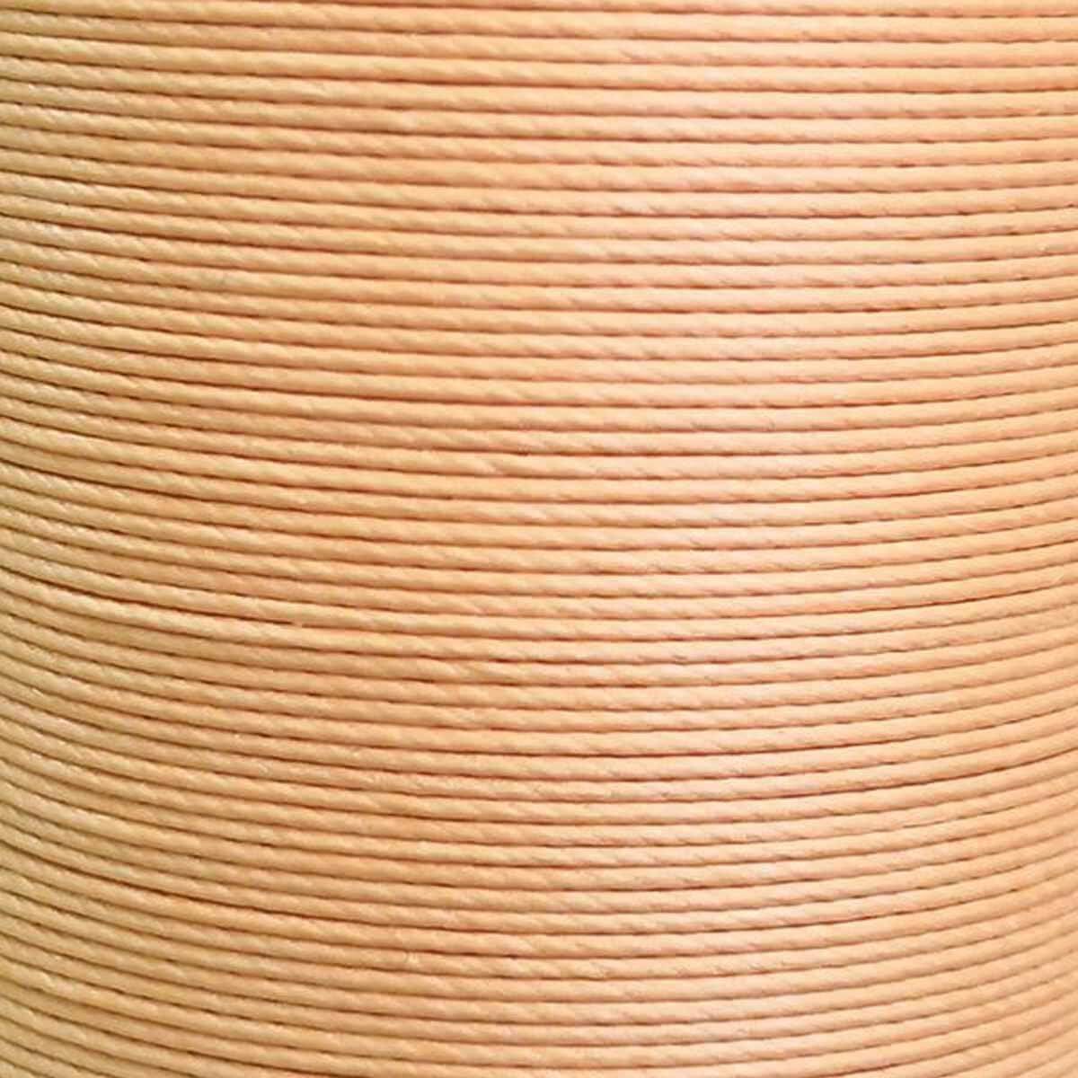 Fil de lin ciré MeiSi, cartonnette de 8m, couleur abricot, super fin M50, 0,55 mm, pour broderie et mercerie.