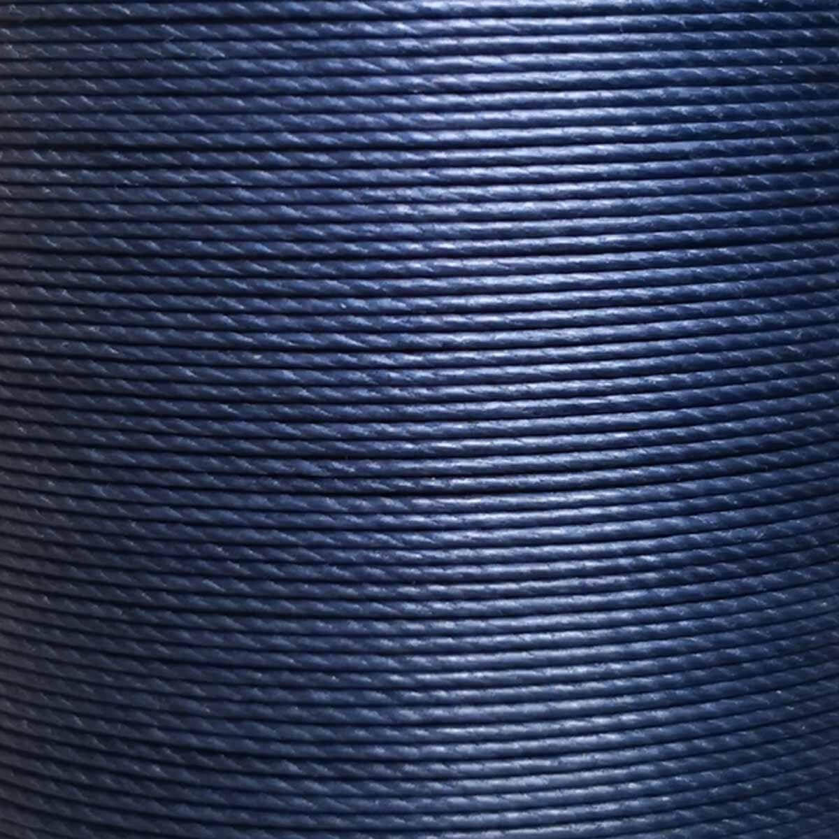 Fil de lin ciré MeiSi bleu denim, 8m, mercerie, très fin M60, 0,65 mm, image en gros plan.