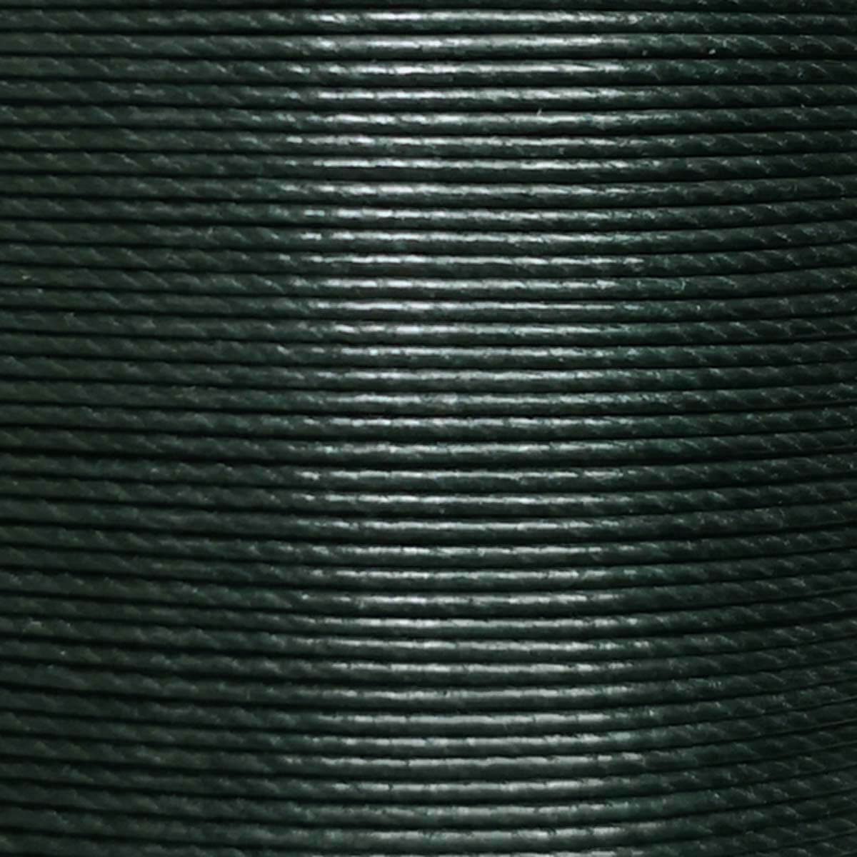 Fil de lin ciré MeiSi vert sapin, 8m, super fin M40, 0,45 mm, pour mercerie, image montrant le fil en bobine.