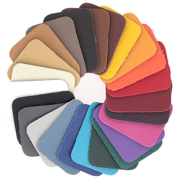 Échantillon de cuir de vachette Sweet 2 de Deco Cuir, texture et couleur du cuir naturel, pour projets de maroquinerie ou décoration.