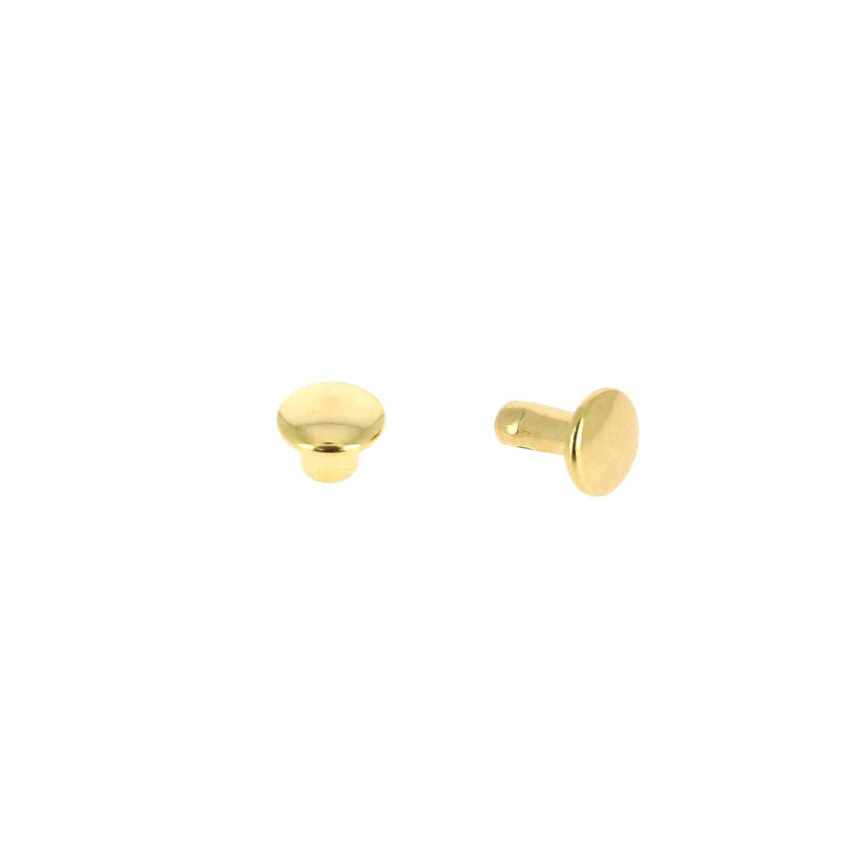 Rivets doubles calotte en laiton doré, accessoire Deco Cuir, design élégant pour cuir et textile, lot de petits rivets T2