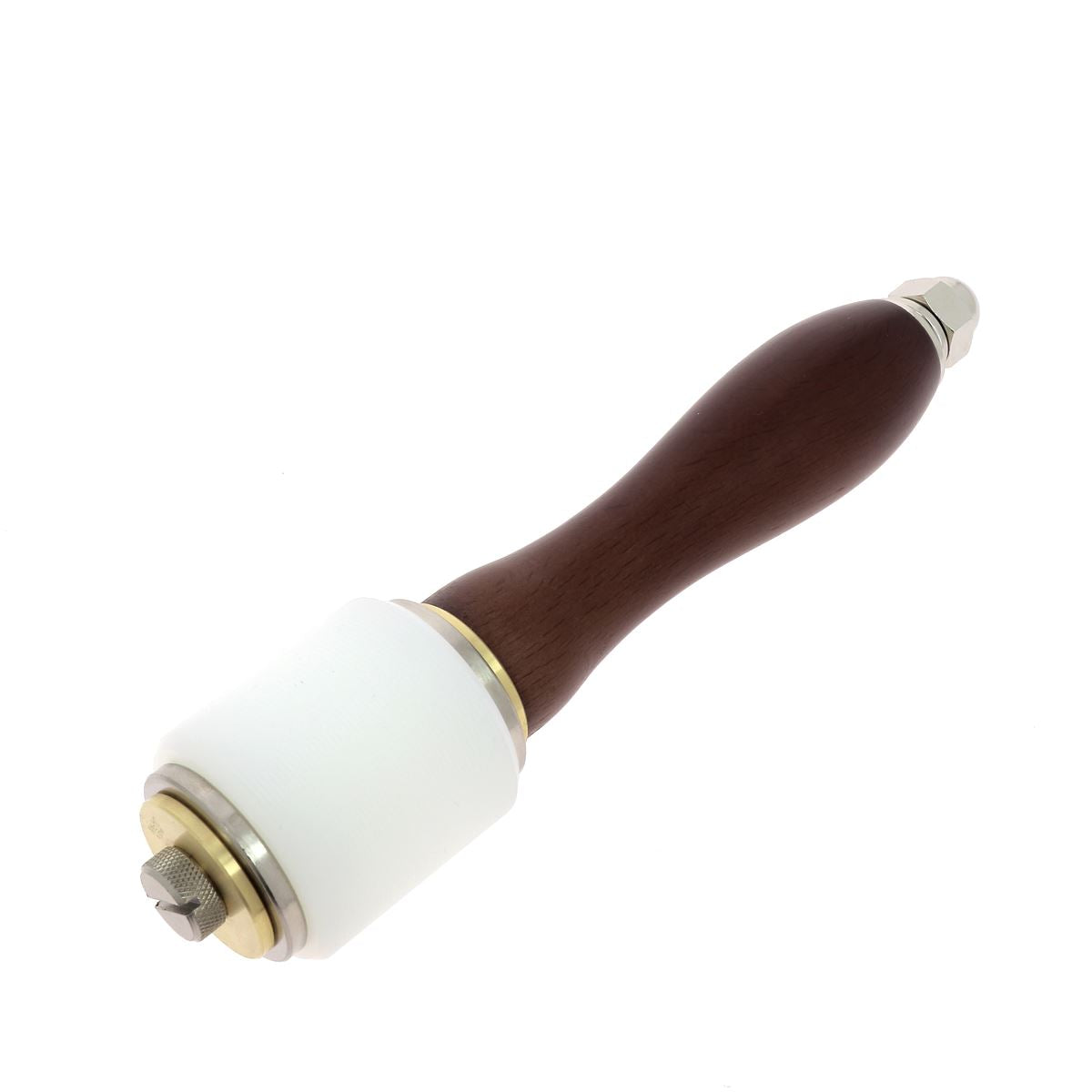 Maillet rond Oka de 370g, outil en acier avec manche en bois pour travaux de forge ou de sculpture.
