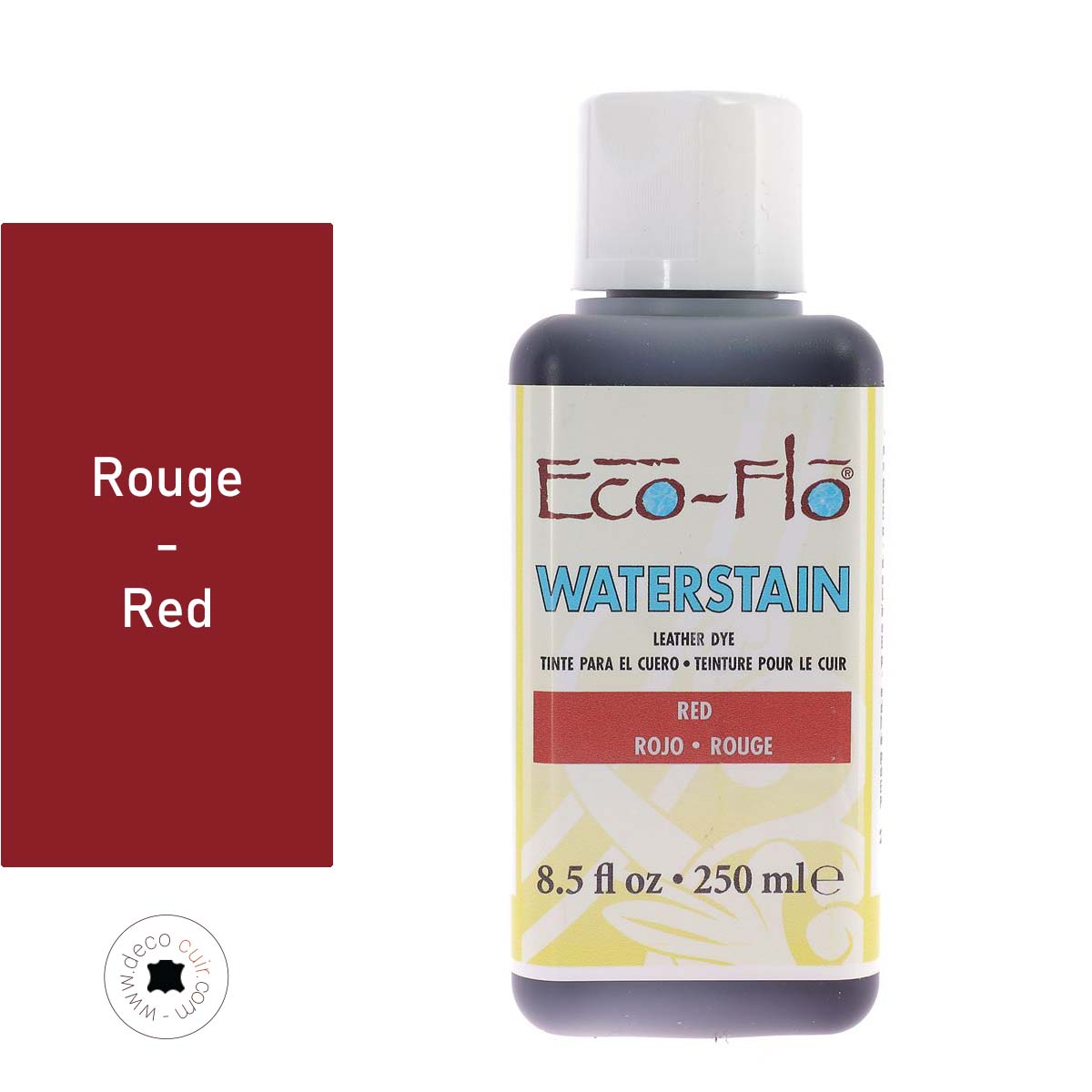 Teinture Eco-Flo Waterstain rouge de 250ml, teintures et peintures, application sur bois ou surfaces naturelles