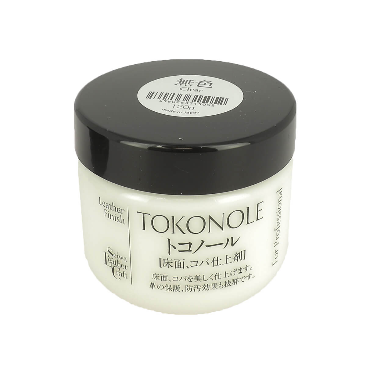 Gomme de finition pour cuir Tokonole, neutre, utilisée pour la finition de cuir, dans la catégorie teintures et peintures.