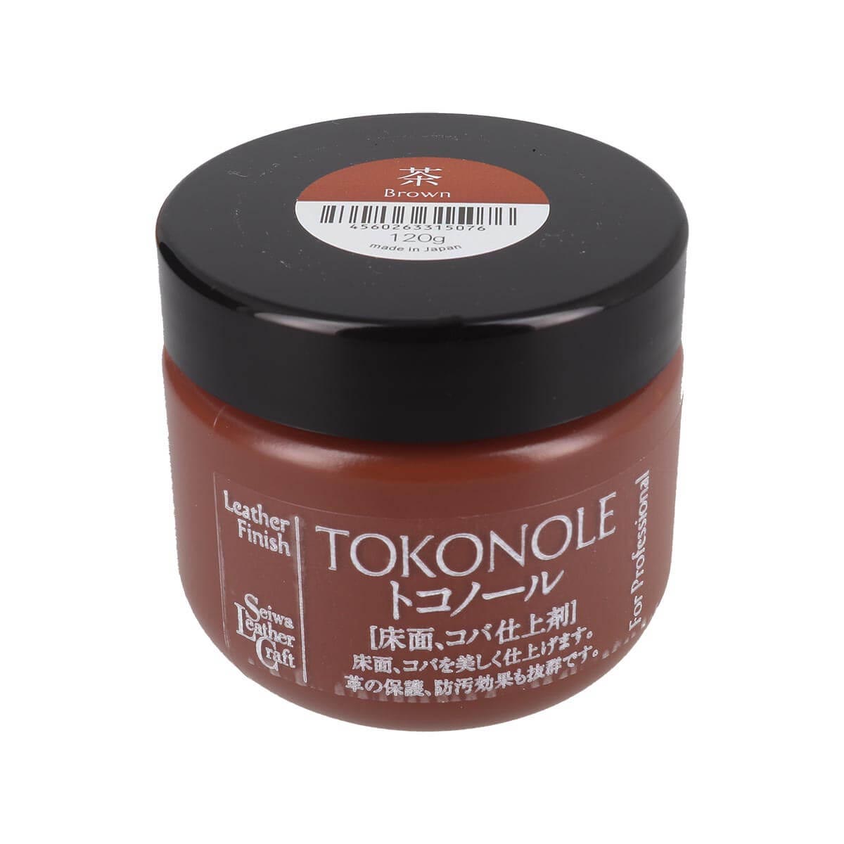 Gomme de finition pour cuir Tokonole marron de 120g, idéal pour réparer et polir les surfaces en cuir.