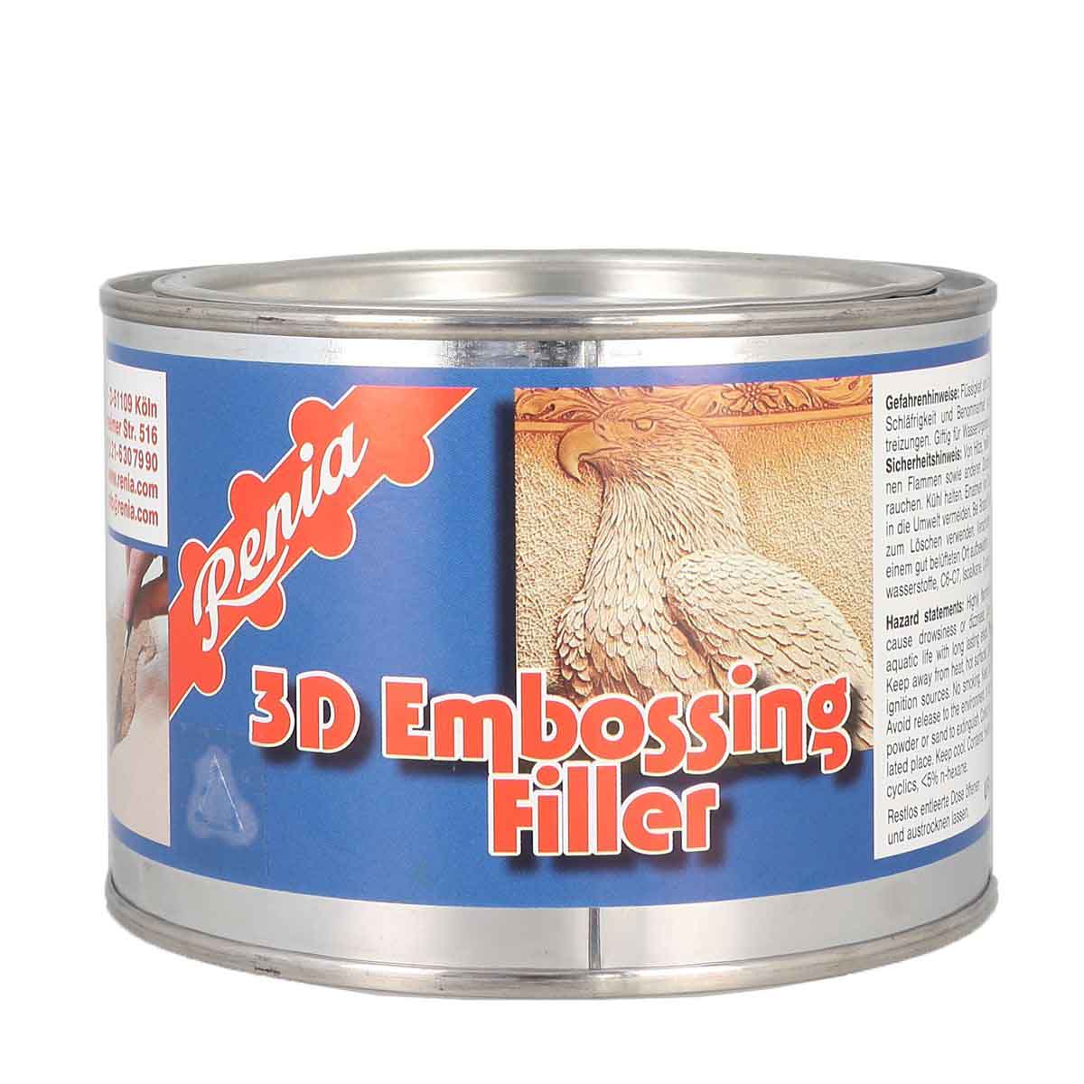 Colle pour cuir Renia 3D embossing filler, 160g, utilisée pour le modelage et la finition du cuir.
