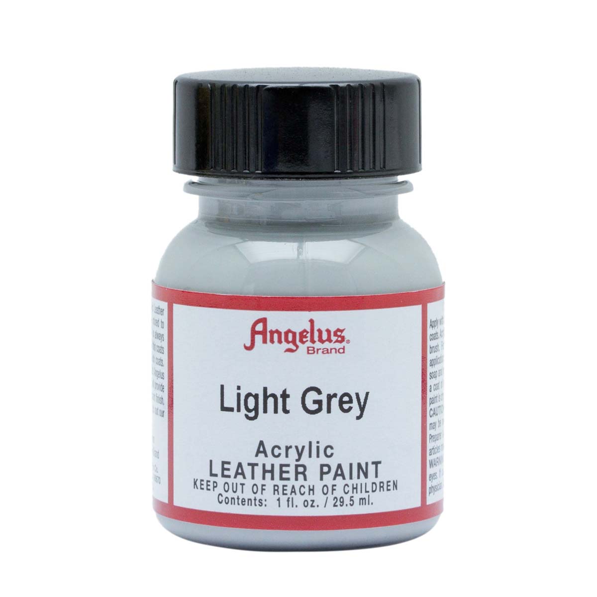 Peinture acrylique pour cuir Angelus Light Grey, tube de 29,5 ml, teintures et peintures pour matériaux souples.