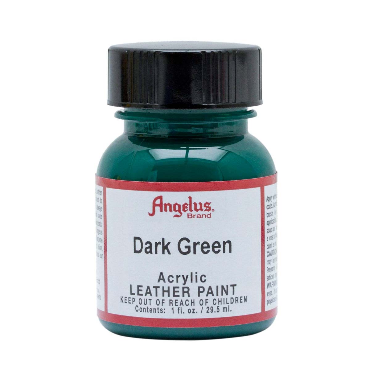 Peinture cuir acrylique Angelus Dark Green, 29,5 ml, teinture pour cuir, finition durable, couleur vert foncé.