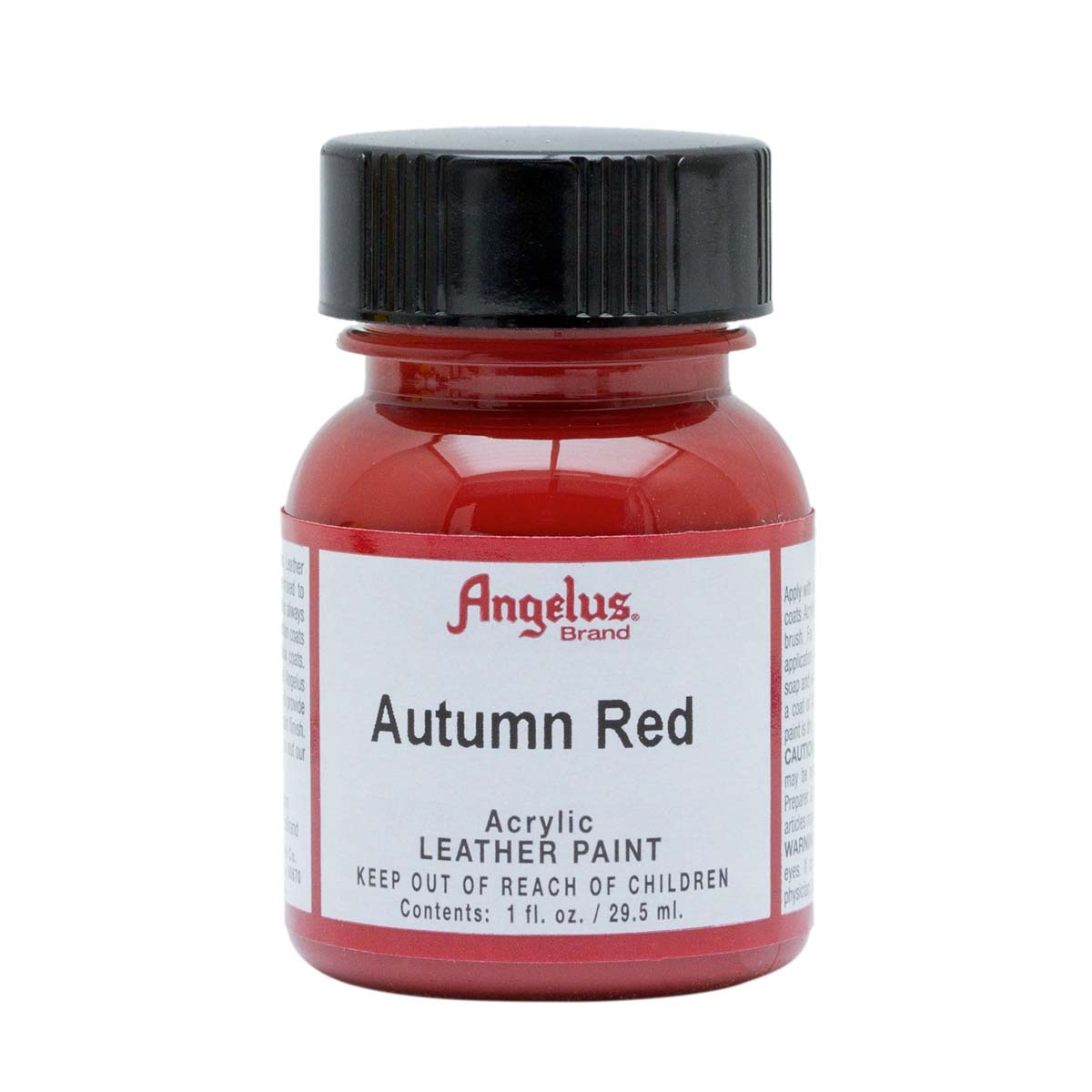 Peinture cuir acrylique Angelus Autumn Red 29,5 ml, teinture pour cuir, couleur rouge automne, tube standard.