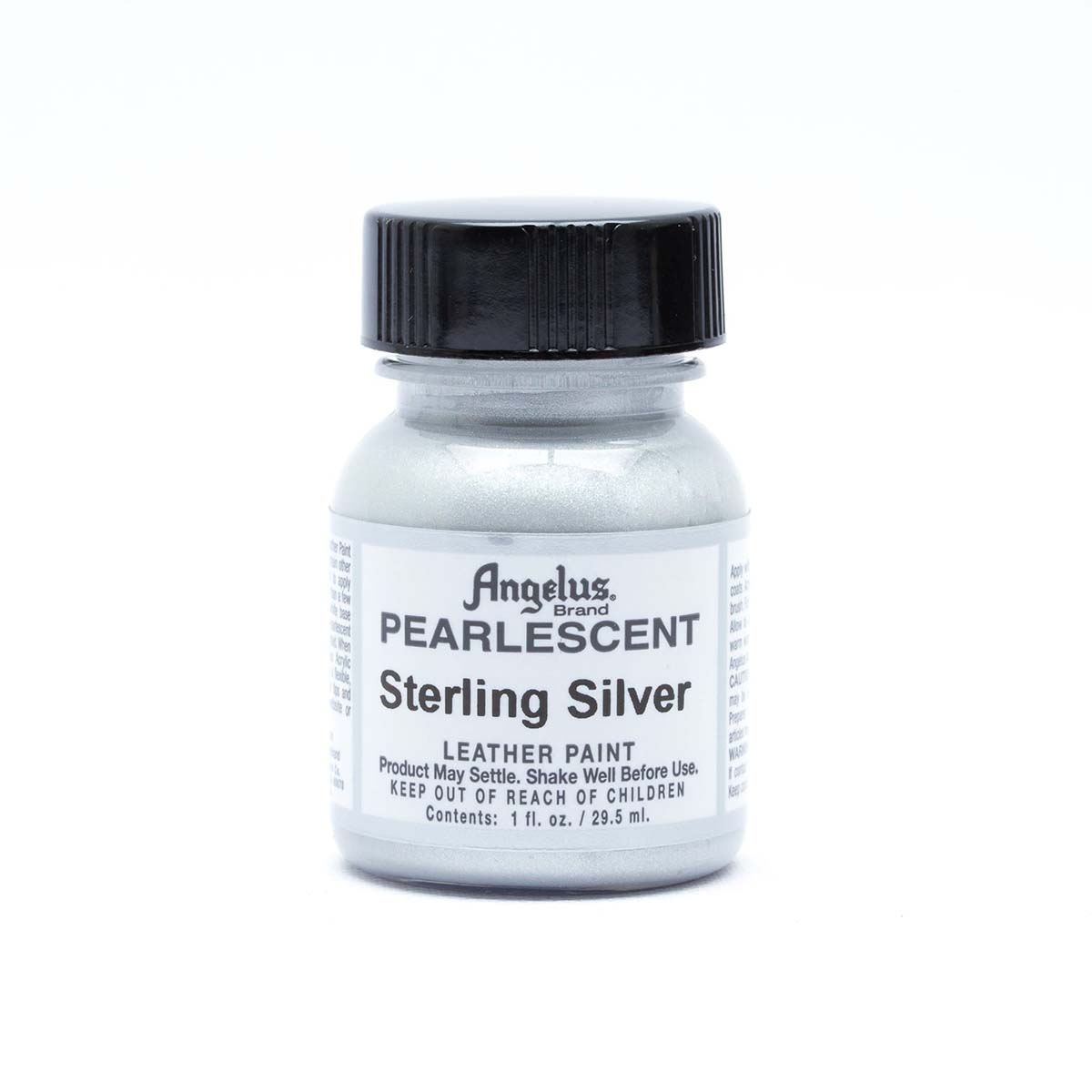 Peinture cuir acrylique Angelus Nacré Sterling Silver 29,5 ml, teinture pour cuir avec fini perlé et brillant.