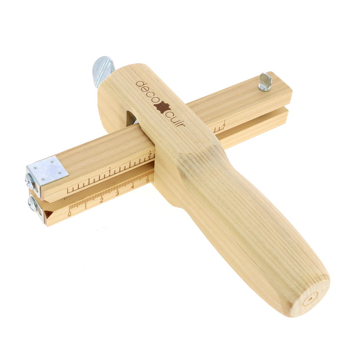Outil coupe-lanières de cuir Deco Cuir pour couper facilement des bandes de cuir souple et durable.