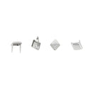 Clous à griffes en forme losange de 6x8mm, lot de 100, accessoires en nickel, pour bricolage et décoration, marque Ivan.