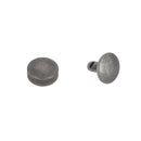 Rivets doubles à calotte plate de 9 mm en acier, finition nickel vieilli, lot de 100 accessoires de fixation Ivan
