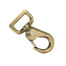 Mousqueton tournant en laiton vieilli de 25 mm, bouclerie robuste pour fixation et accessoires.