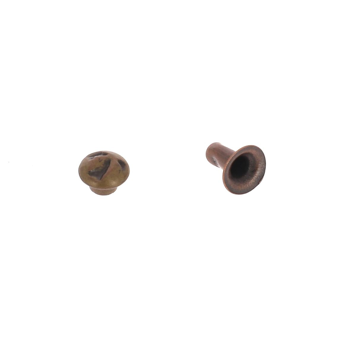 Lot de 100 rivets simples à calotte martelée en vieux cuivre de 6mm, accessoire de bricolage de la marque Ivan