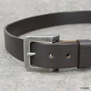 Ceinture en cuir DIY avec boucle Redford vieux nickel et sangle en cuir noire 35 mm