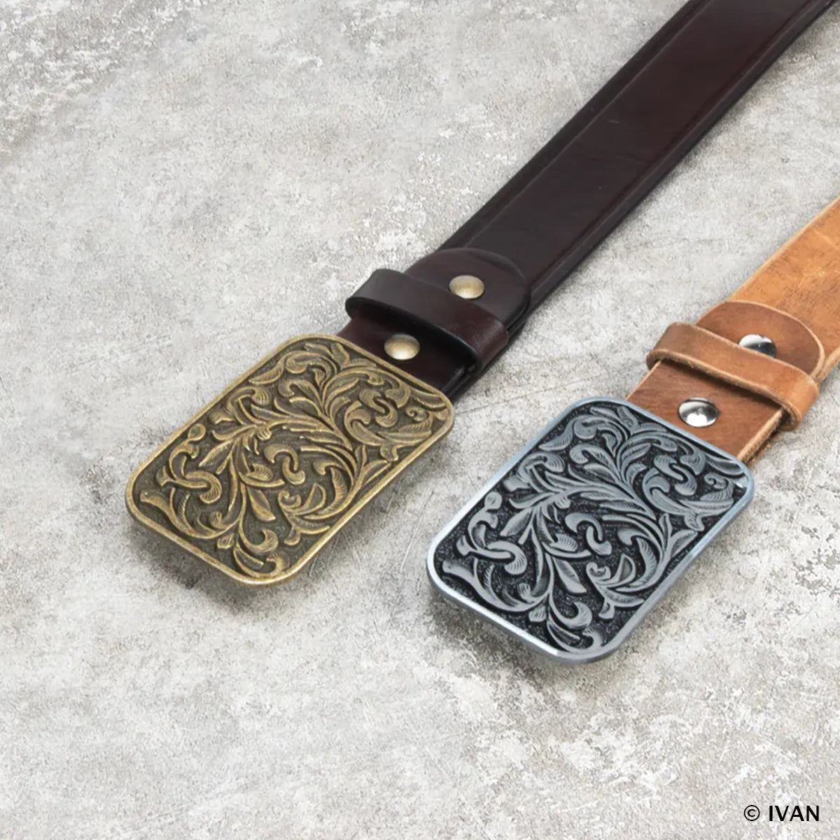 Ceintures en cuir avec boucle Sheridan, style floral western