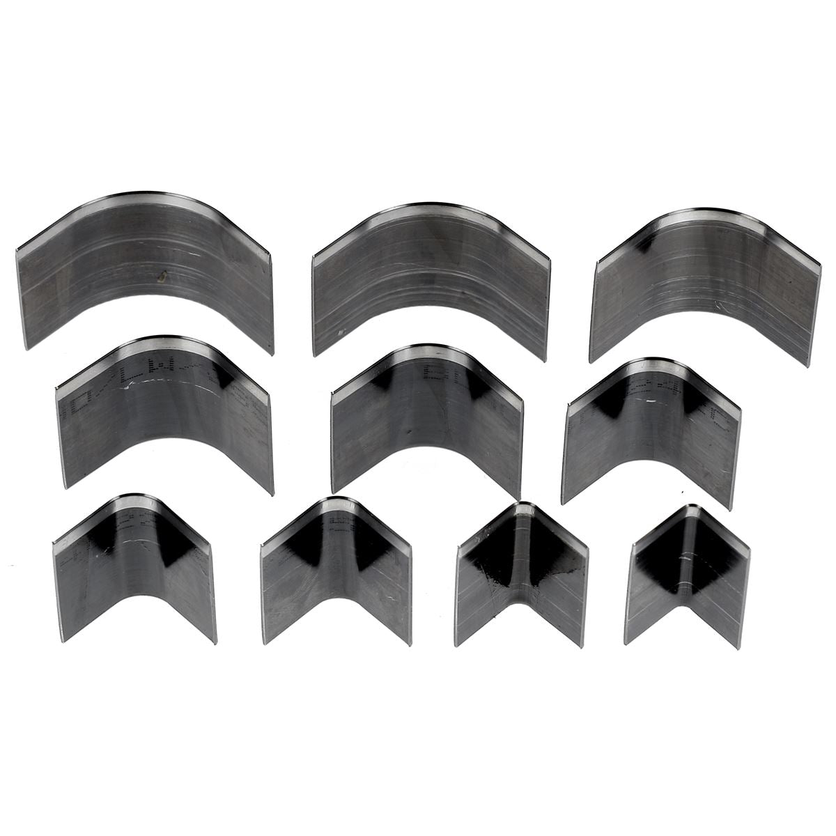Lot de 10 emporte-pièces coins arrondis Ivan, outils pour frapper ou presser, en acier robuste, pour travaux de menuiserie.