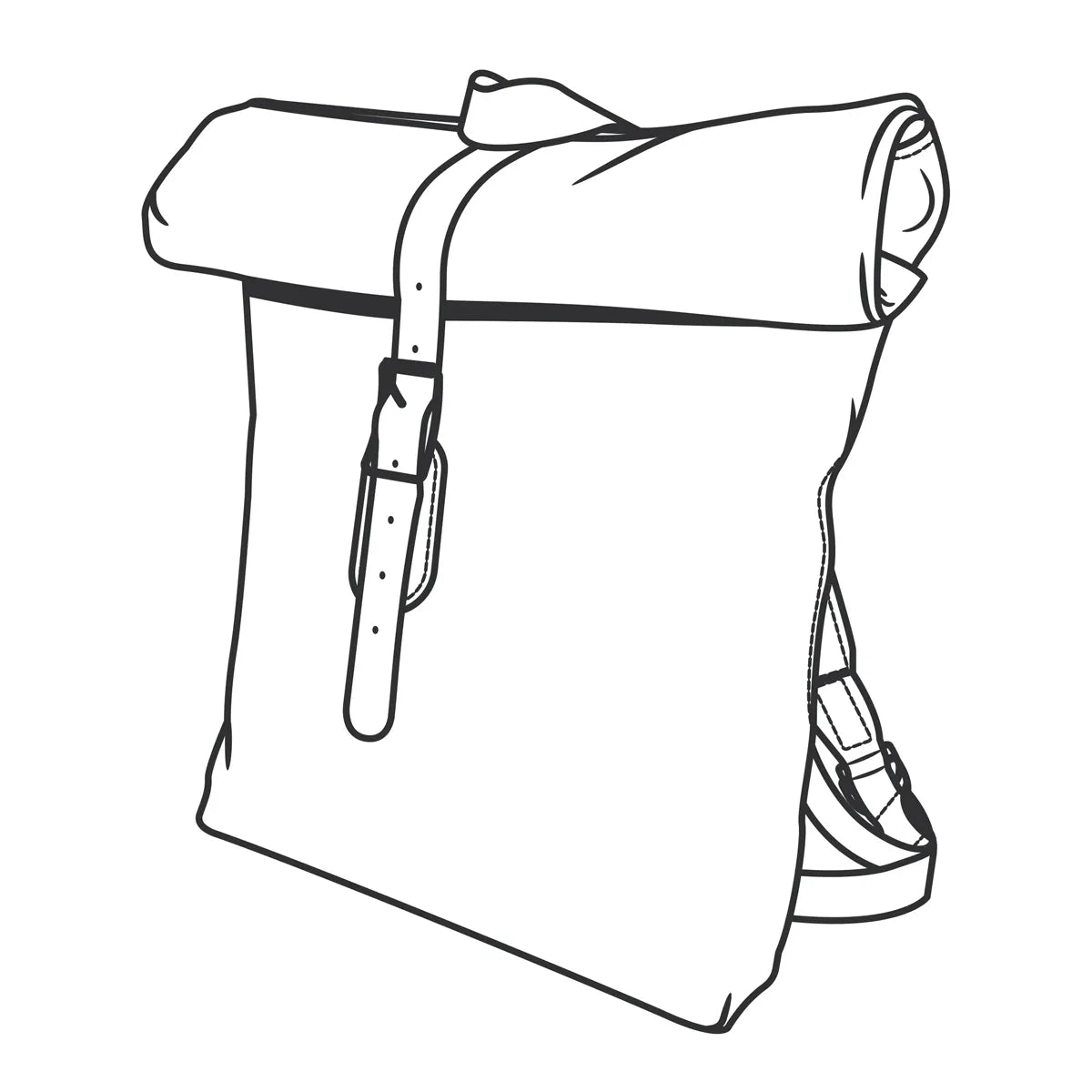 Patron papier sac à dos en cuir roll-top - Patron taille réelle en cm et en pouce