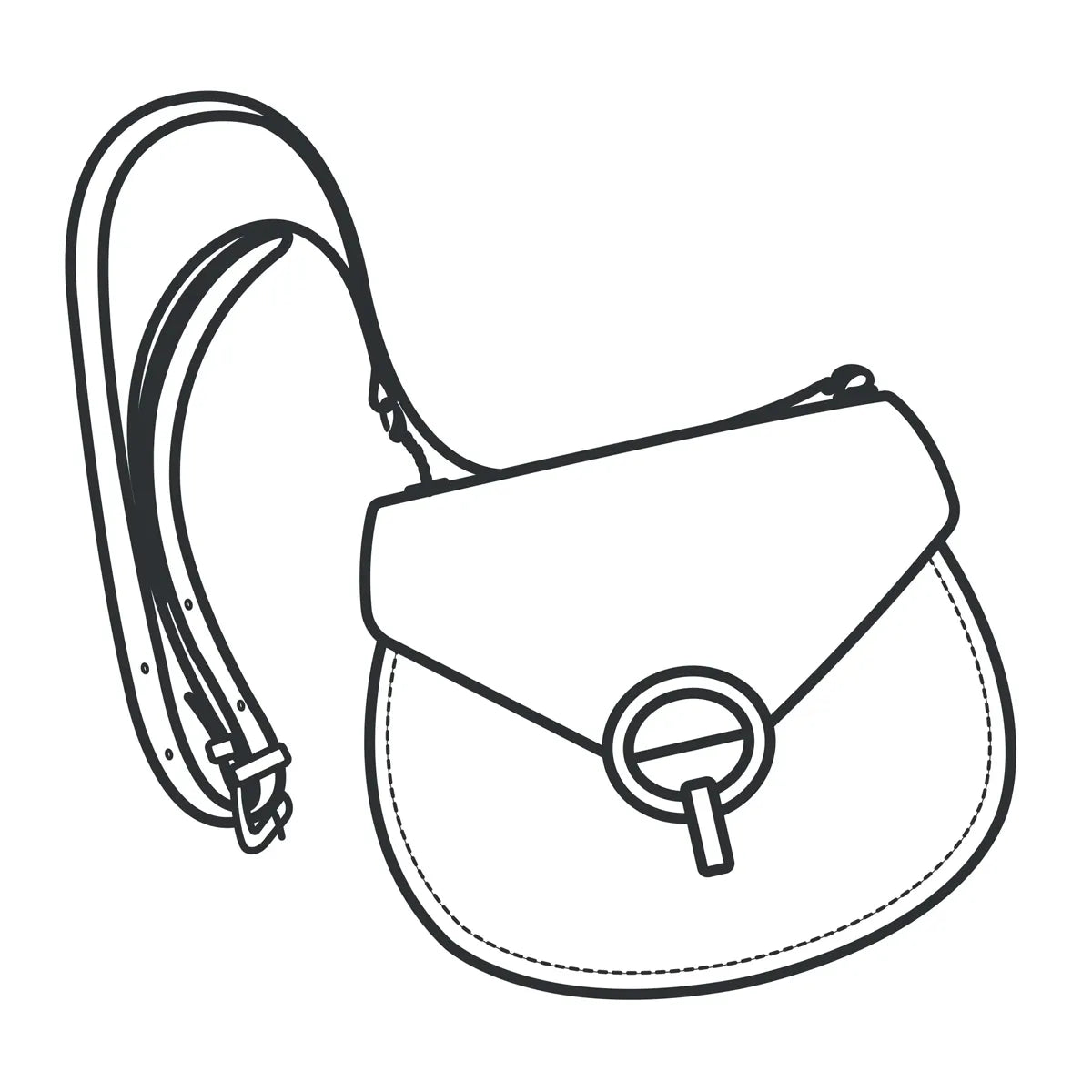 Patron papier échelle 1:1 sac bandoulière en cuir ISABELLA de Tandy Leather