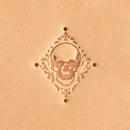 Matoir cuir Tête de mort entouré de fleur de lys - Tandy Leather 6380-00