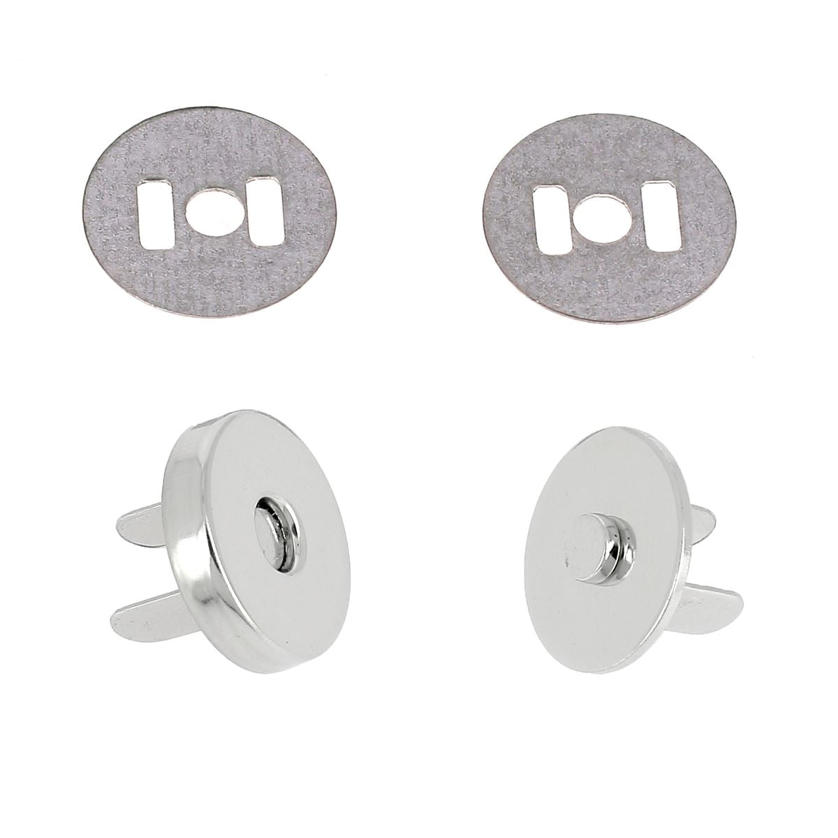 Fermoir TOP magnétique puissant rond, accessoire en métal, utilisé pour sécuriser des bijoux ou des vêtements.