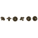 Lot de 6 boutons pour vêtements et accessoires médiévaux, finition laiton vieilli, aspect authentique