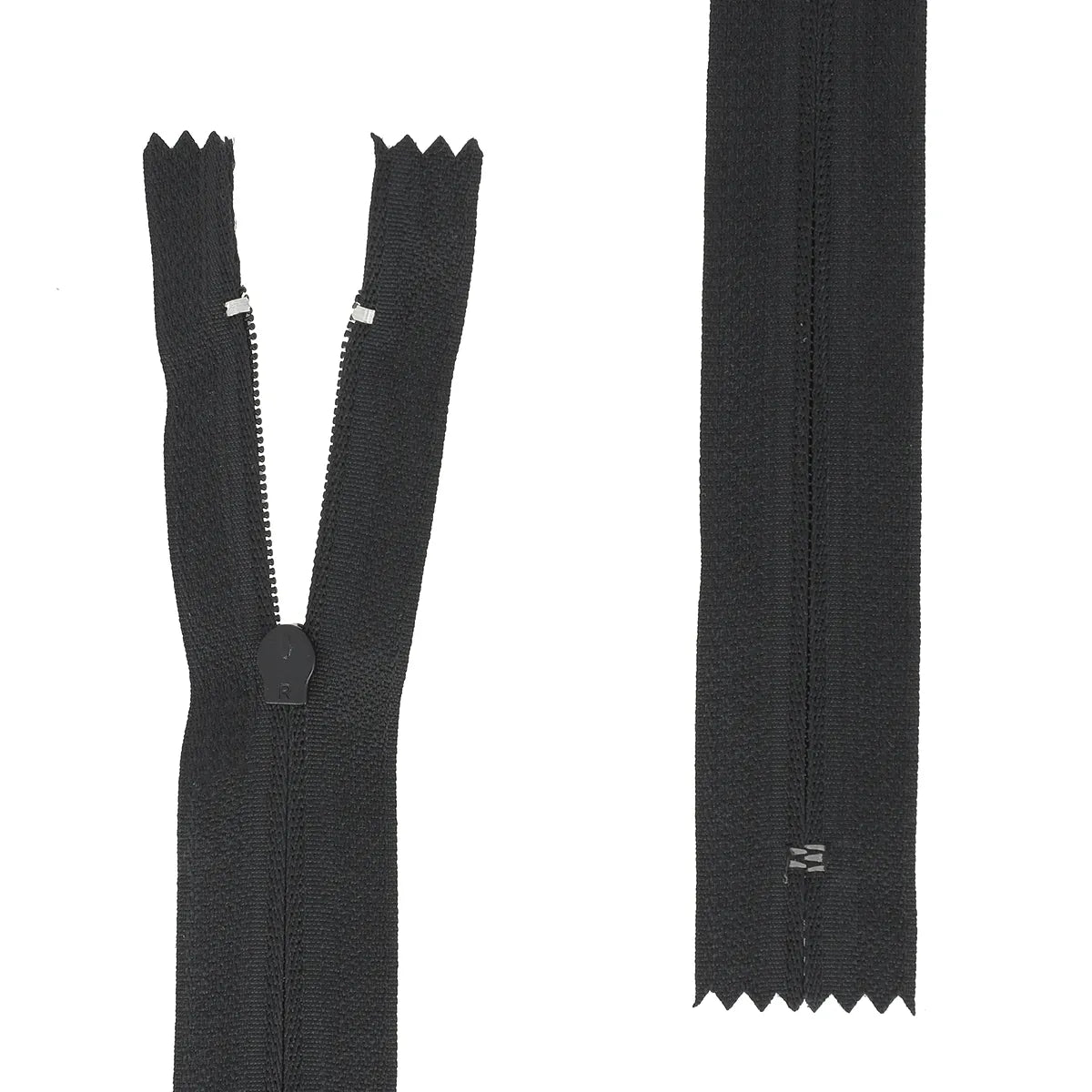 Fermeture à glissière non-séparable noire, 4 mm d'épaisseur de maille. Fermeture zippée idéale pour la fabrication de maroquinerie, vêtement, accessoire...
