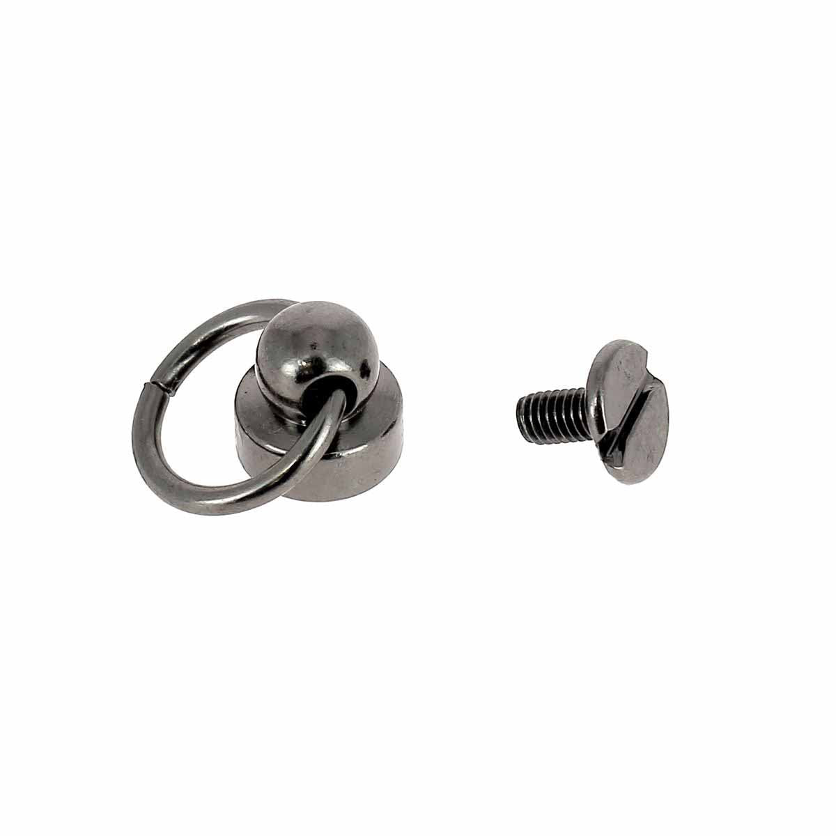Bouton de col avec anneau de 9mm, accessoire pour costumes, en métal, illustré avec un canon de fusil.