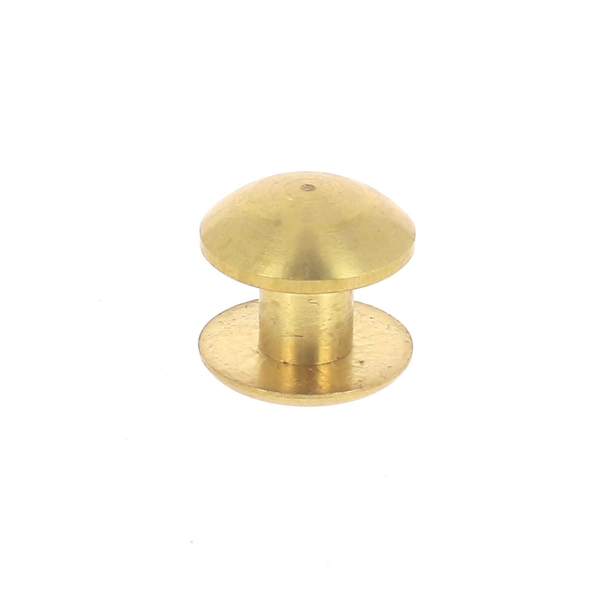 Rivet en laiton massif Poursin, diamètre 10mm et hauteur 9mm, accessoire en laiton pour travaux de fixation.