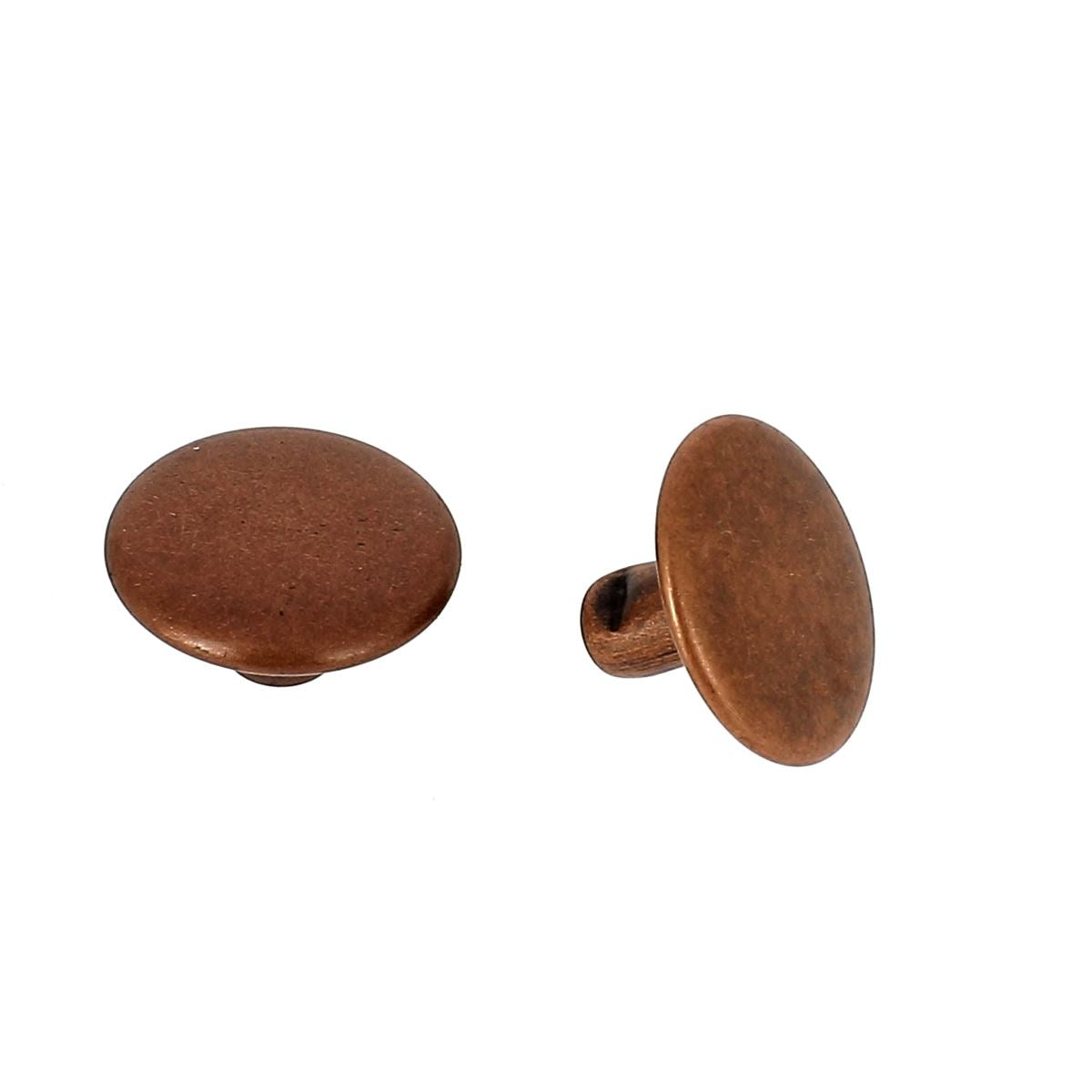 Lot de 100 gros rivets double calotte en acier T7 court, accessoires robustes pour fixation solide.