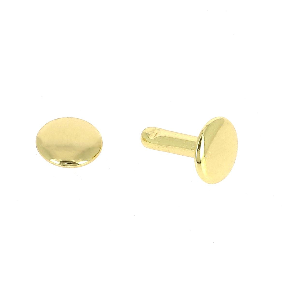Lot de 100 rivets moyens en acier à double calotte, modèle T4 Long, pour accessoires et fixations robustes.