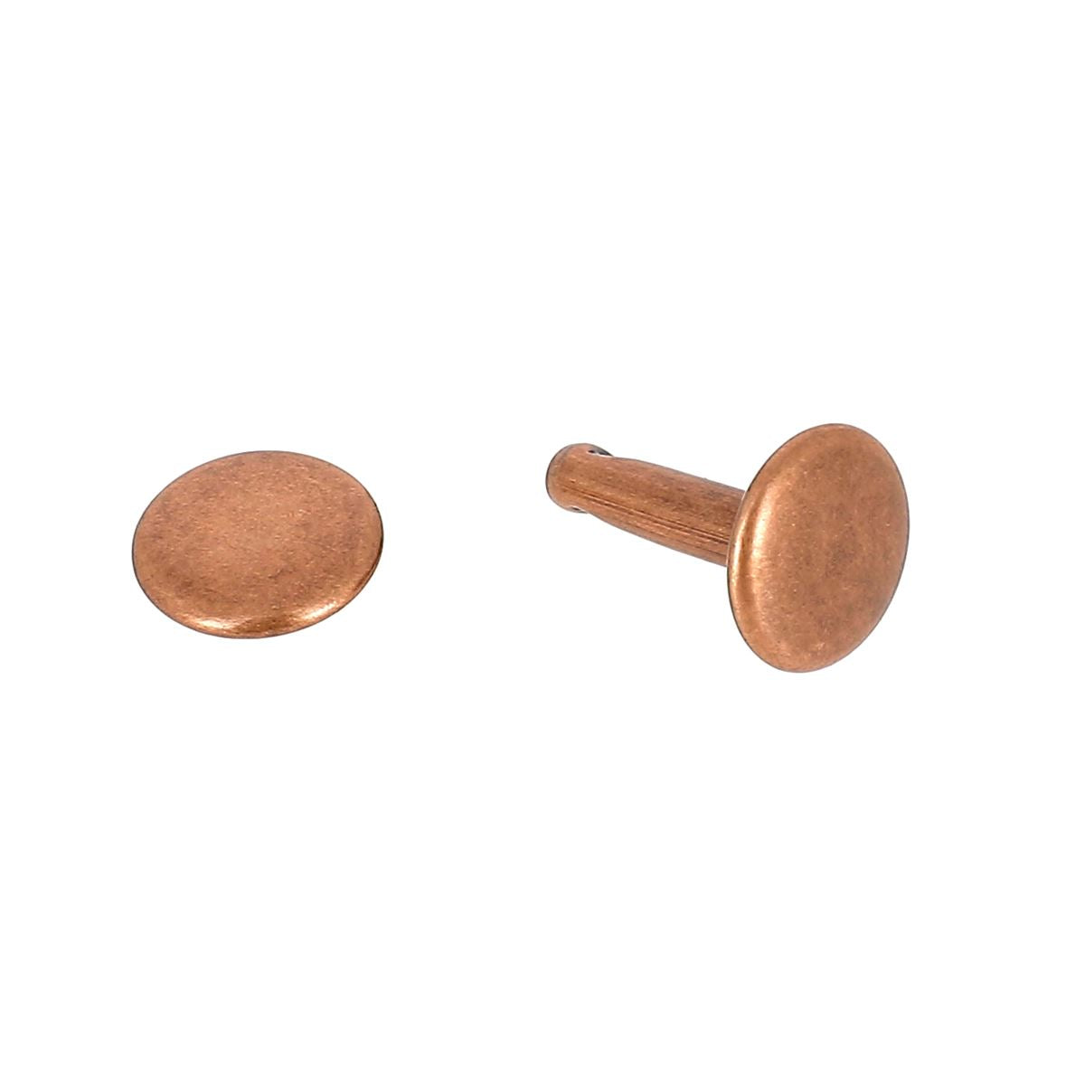 Lot de 100 rivets doubles calotte en acier T4 long, accessoires robustes pour fixation durable.