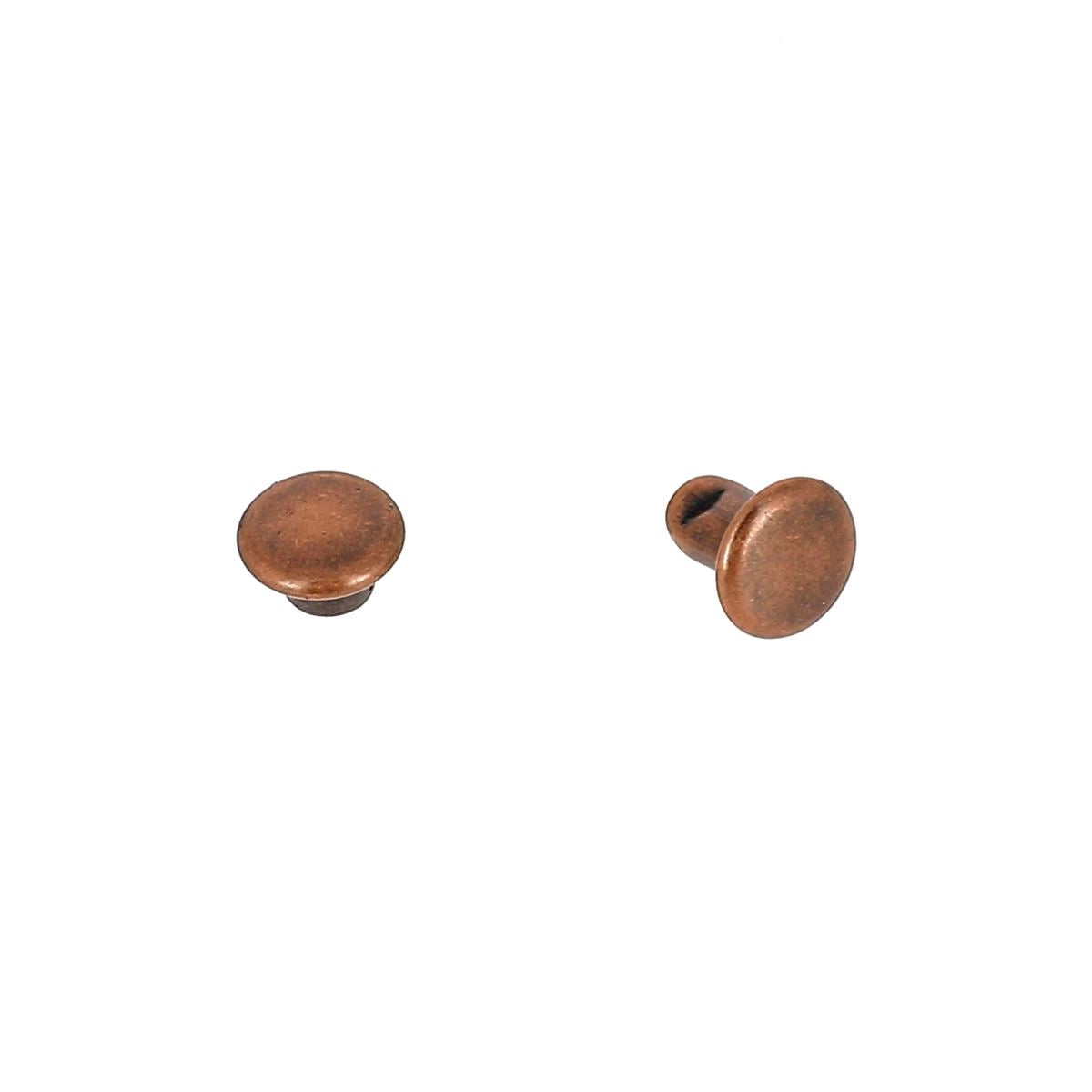 Lot de 100 petits rivets double calotte en acier, accessoires de fixation, taille T2,5, pour projets de bricolage et assemblage.