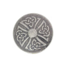 Concho rond à riveter Tandy Leather, 25mm en argent vieilli, accessoire celtique pour cuir, finition élégante et détaillée.