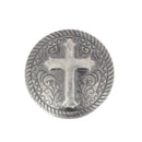 Concho à riveter Croix chrétienne de 25mm en argent vieilli, accessoire Tandy Leather pour décoration en cuir.