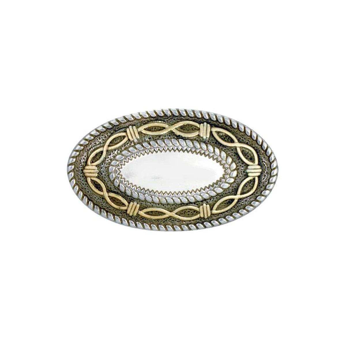 Concho à visser COURONNE ANGE ovale en argent vieilli, accessoire de bijoux, 38x23mm, de la marque Ivan.