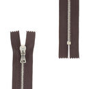 Fermeture à glissière en métal de 4mm de large, nickelée, pour vêtements et accessoires, fabriquée par SUPRA.