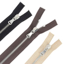 Fermeture à glissière en métal de 6mm de marque SUPRA, nickelée, pour vêtements et accessoires.