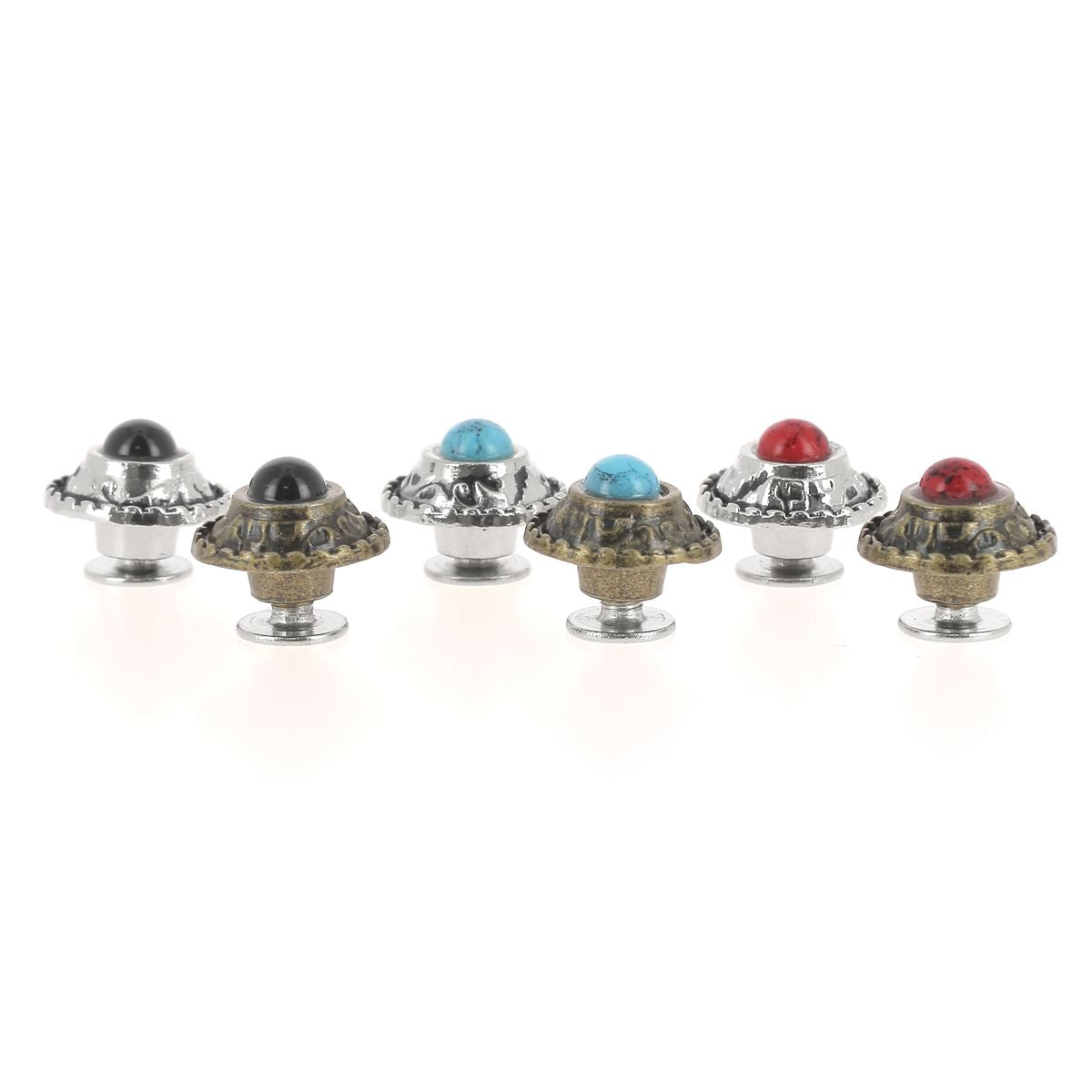 Bouton à visser rond Tomi de 12mm, accessoire en métal pour cuir ou textile, finition élégante et durable.