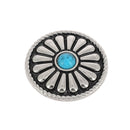 Concho à visser rond Pâquerette de 26mm en nickelé, accessoire pour bijoux ou vêtements, de marque Autres.