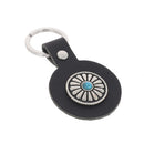 Concho à visser rond Pâquerette de 26mm en nickelé, accessoire pour porte-clés ou décoration en métal.