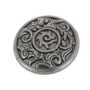 Concho rond Viking à visser de 31 mm, accessoire en métal pour cuir, finition métallique, design simple et robuste.