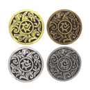 Concho à visser rond Viking de 31mm, accessoire en métal pour ceinture ou vêtement, finition élégante et durable.