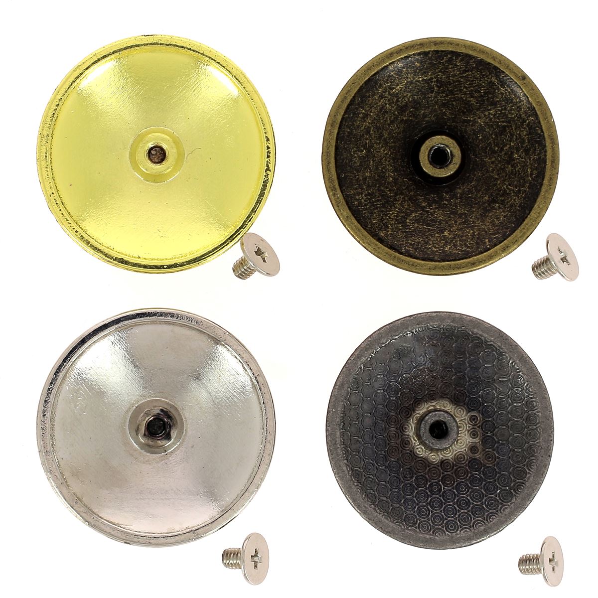 Concho rond Viking à visser de 31mm, accessoire en métal pour cuir, finition chromée, utilisé pour la décoration ou la fixation.
