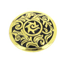 Concho à visser rond Viking de 31mm, accessoire en métal pour ceinture ou vêtement, finition robuste et design traditionnel.