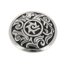 Concho rond Viking à visser de 31mm, accessoire en métal pour cuir ou artisanat, finition en nickel.